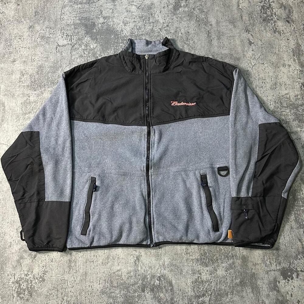 Budweiser gray black full zip